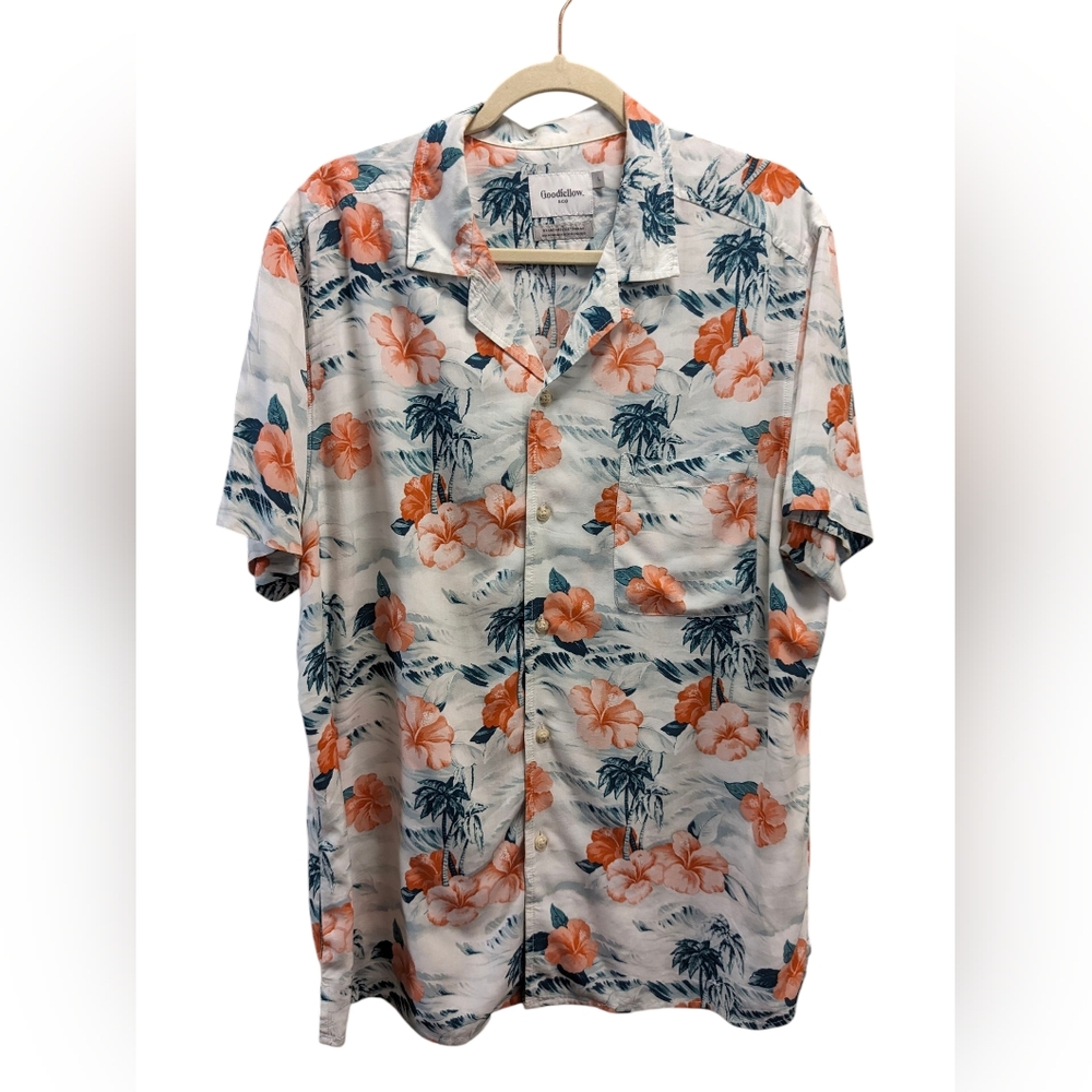 Goodfellow & Co Men's Floral Short Sleeve Hawaiian Shirt - Size Large